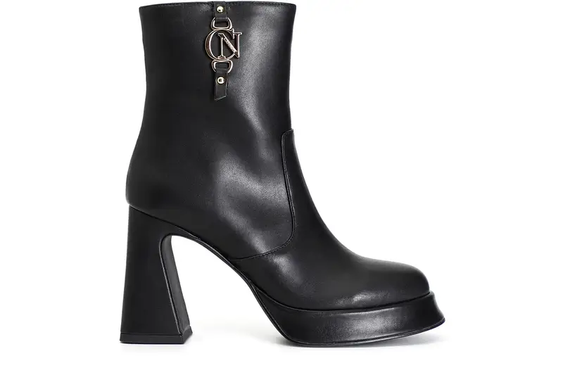 tronchetto donna in similpelle con pendente nero 37