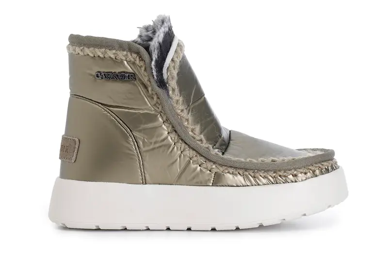 tronchetto in nylon con suola rialzata peltro