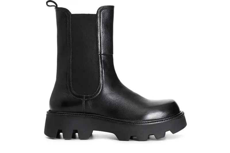 tronchetto in pelle con elastico nero 37