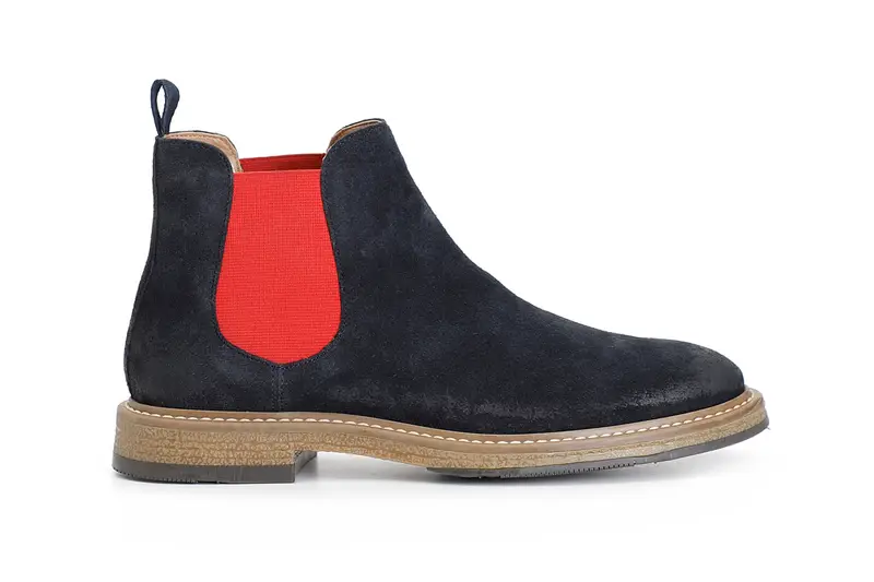 tronchetto uomo in crosta con elastici navy 41