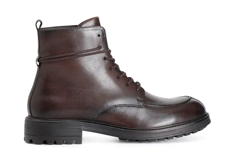 tronchetto uomo in pelle allacciato t.moro