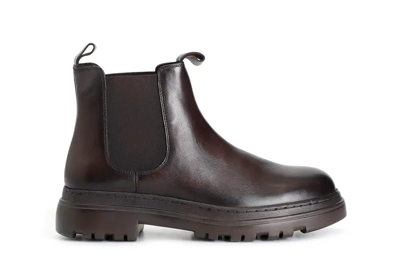 tronchetto uomo in pelle con elastici t.moro 44