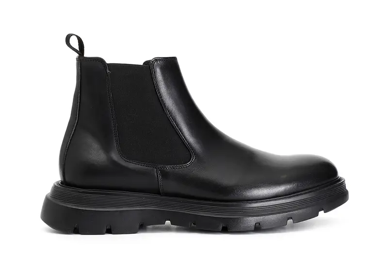 tronchetto uomo in pelle con elastico nero 43