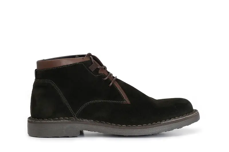 tronchetto uomo in pelle scamosciata militare