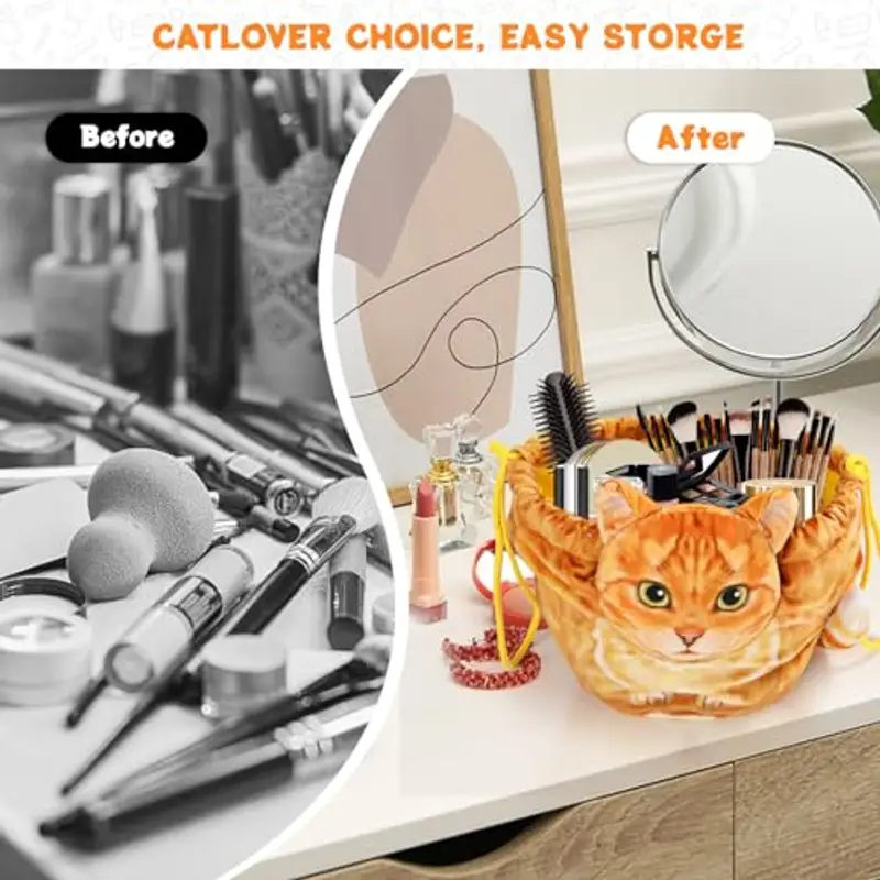 Trousse Trucchi Donna, Porta Trucchi Da Viaggio, Portatile Borsa Trucco, Beauty Bag, Borsa Cosmetica Con Coulisse, Idee Regalo Donna/Ragazza miniatura 3