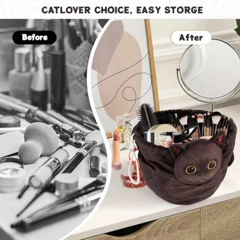 Trousse Trucchi Donna, Porta Trucchi Da Viaggio, Portatile Borsa Trucco, Beauty Bag, Borsa Cosmetica Con Coulisse, Idee Regalo Donna/Ragazza miniatura 3