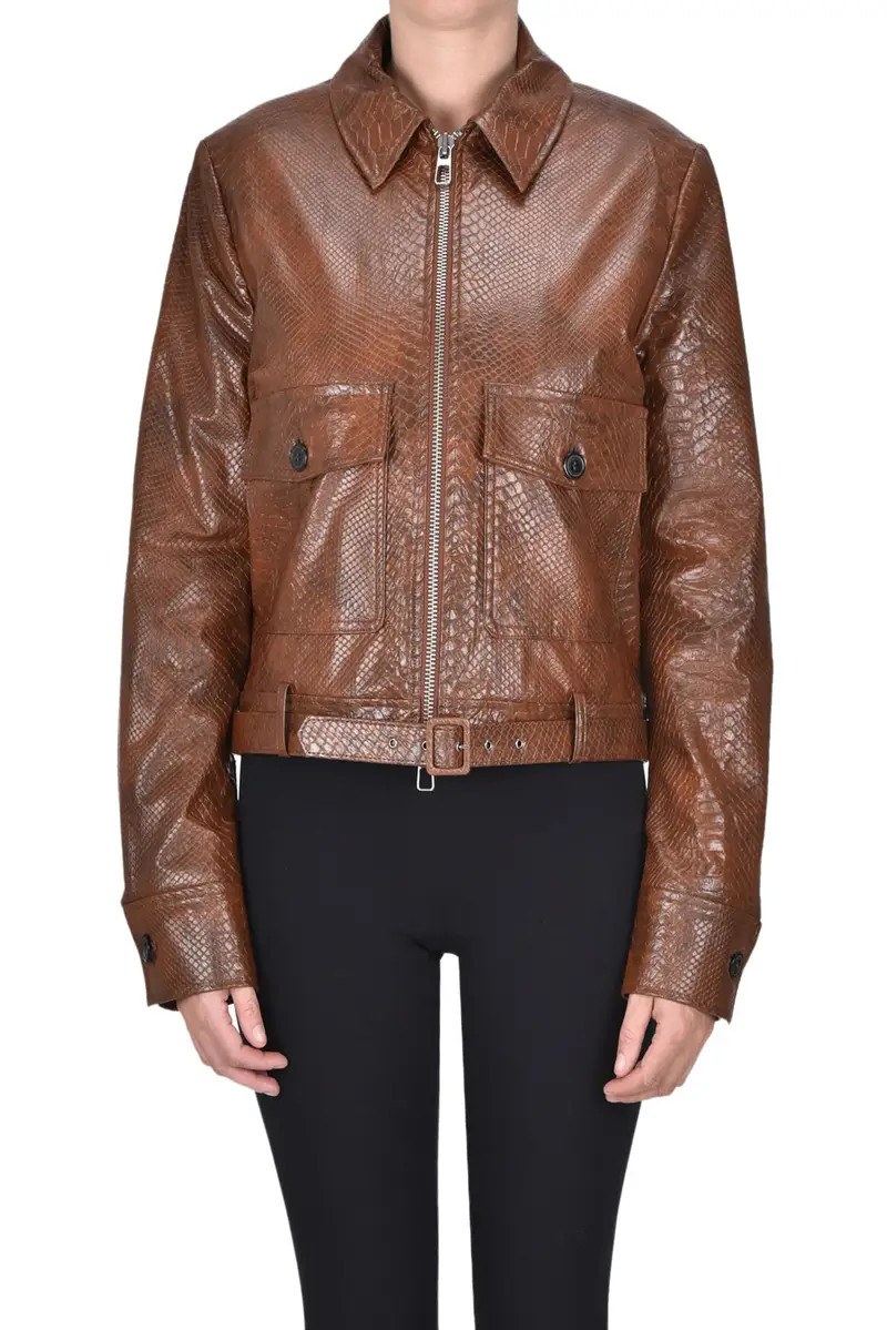 Giubbotto in ecopelle effetto rettile