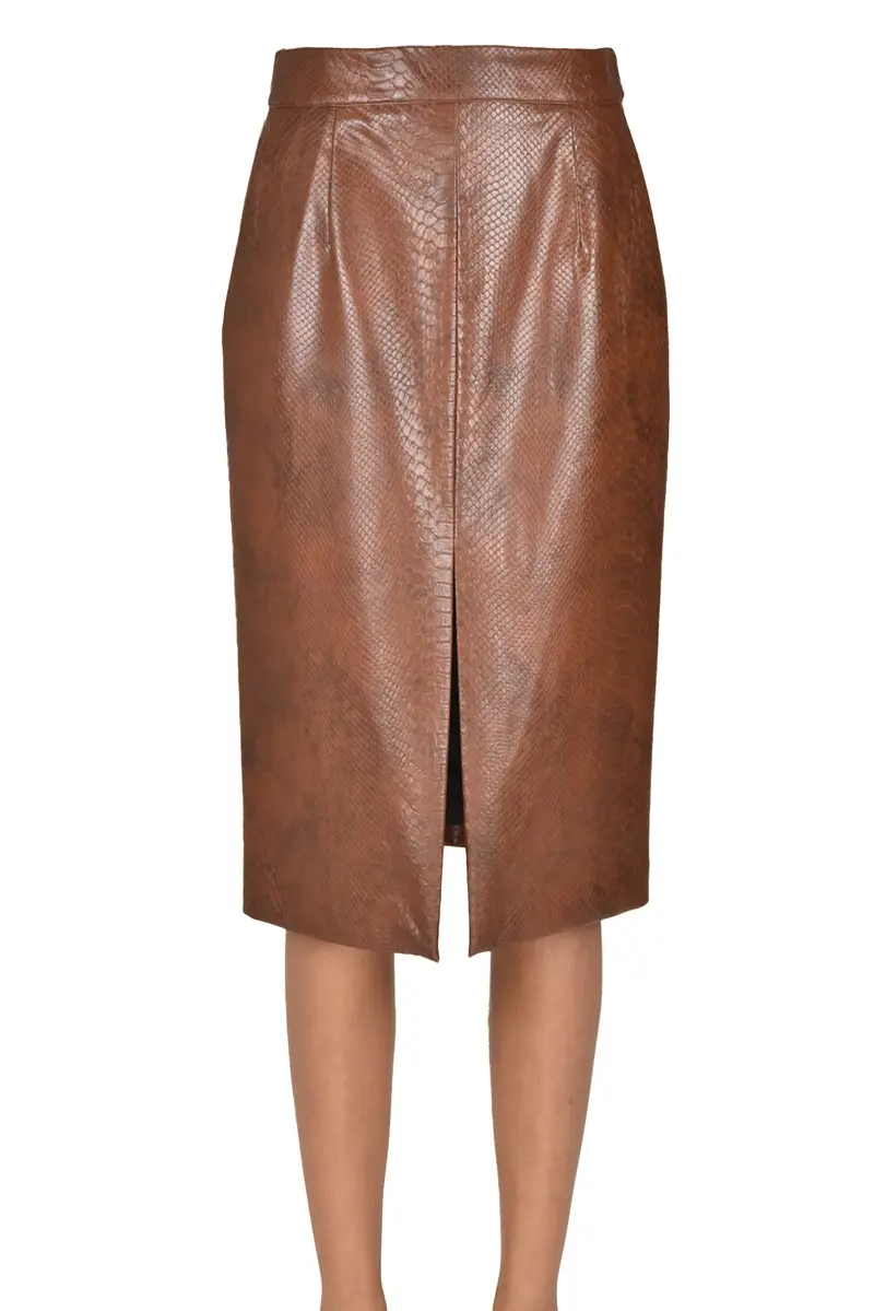 Gonna a tubino in ecopelle