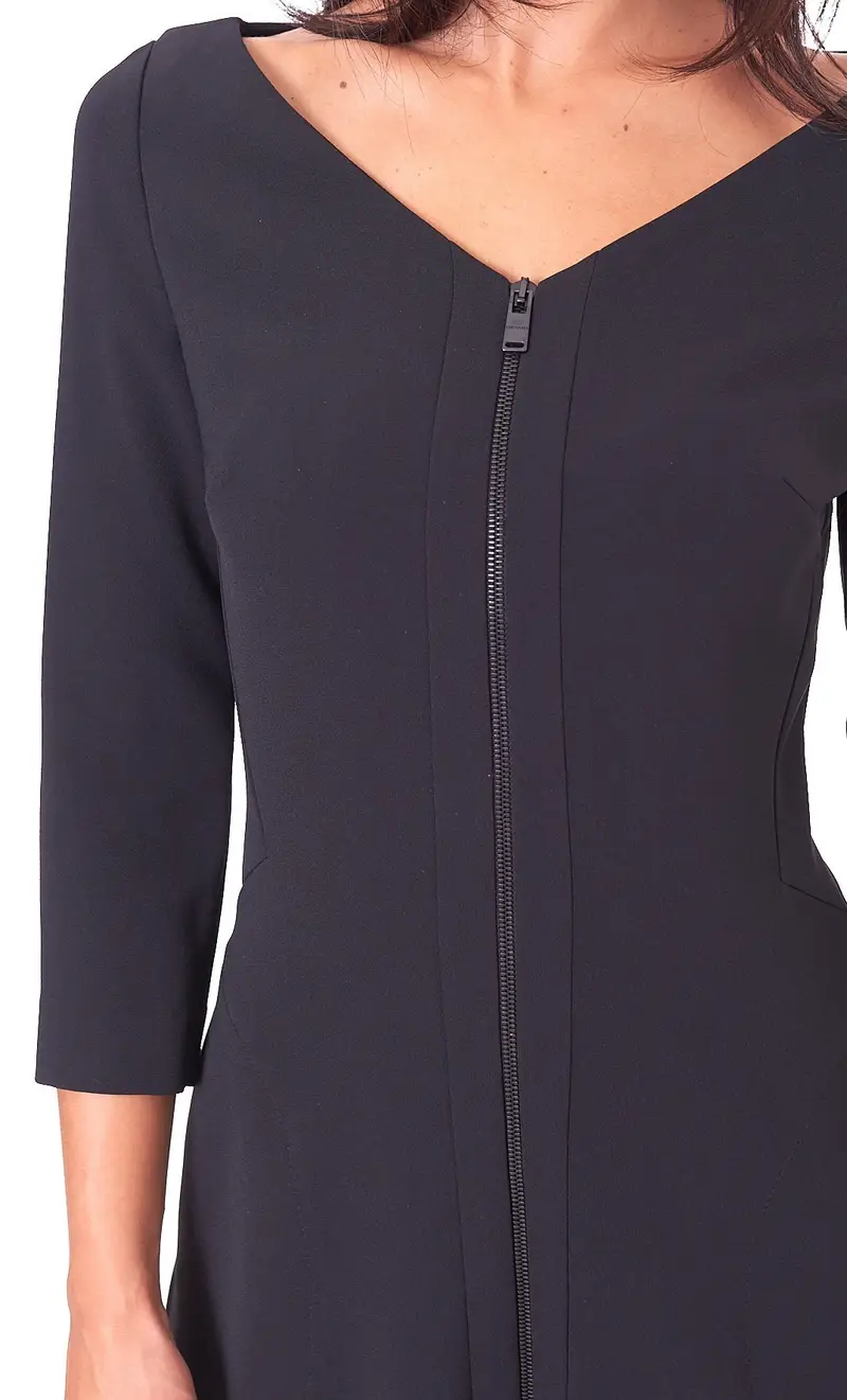 Abito corto trussardi con zip nero, colore nero miniatura 2