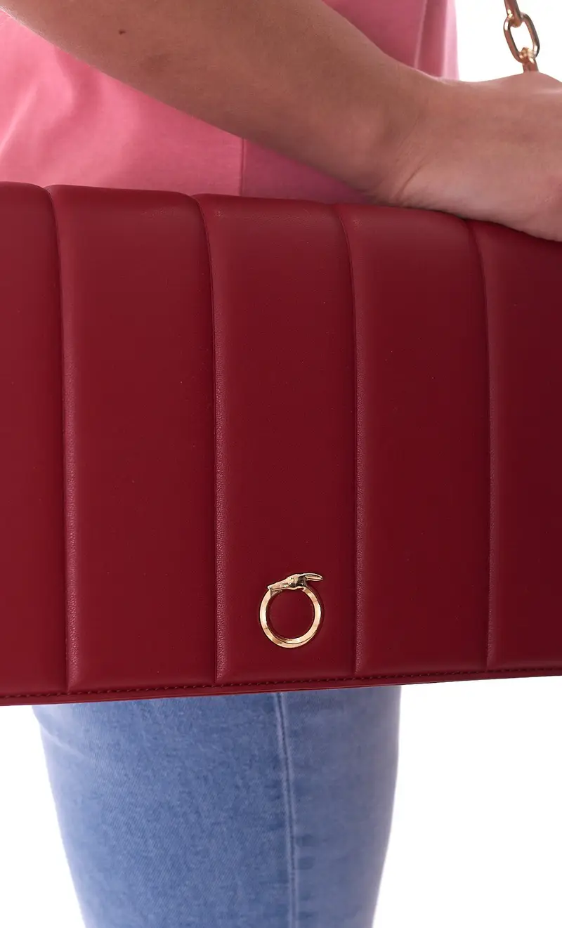 Borsa a tracolla trussardi dune con logo, colore rosso miniatura 2