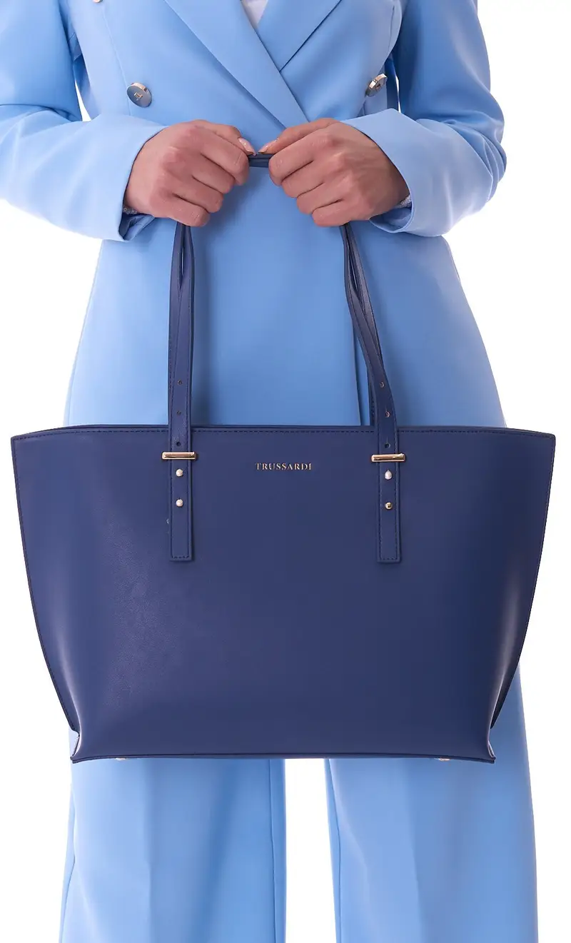 Borsa tote trussardi lisbona, colore blu