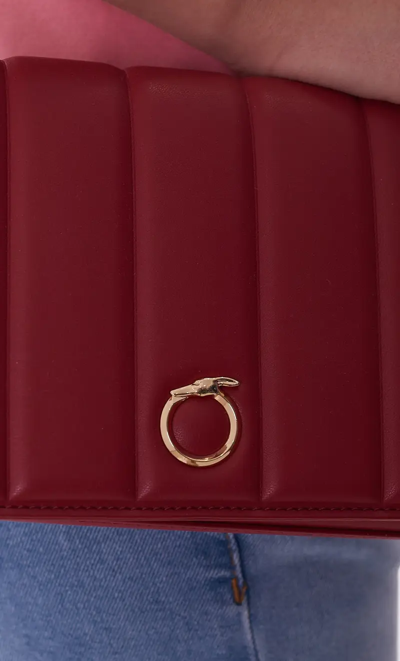 Borsetta a tracolla trussardi dune con logo, colore rosso miniatura 2