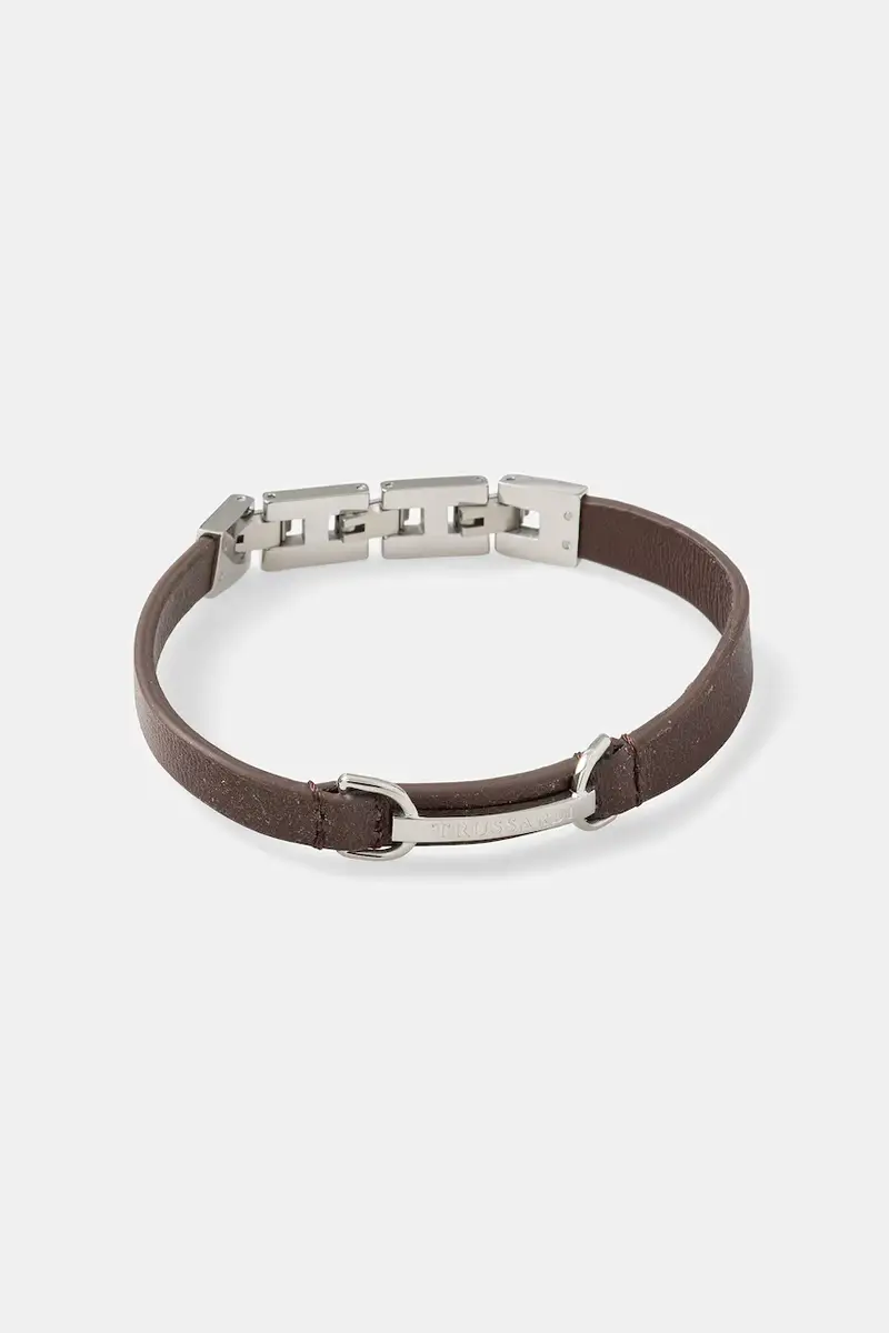bracciale in pelle T-LEATHER uomo TJAXZ07 Argento