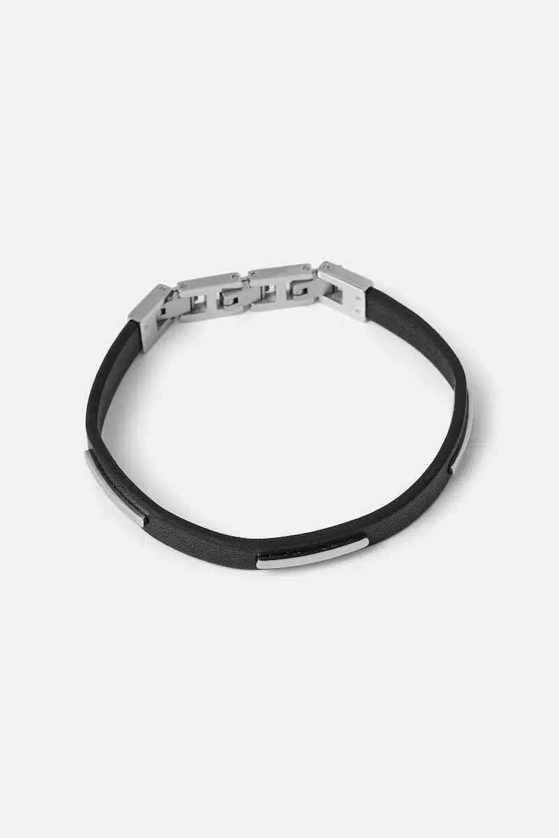 bracciale in pelle uomo TJAXZ10 Argento