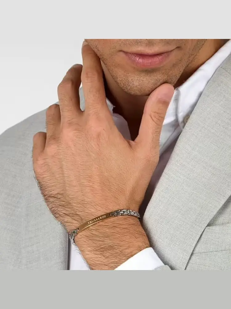bracciale uomo t-steel acciaio e oro rosa miniatura 2