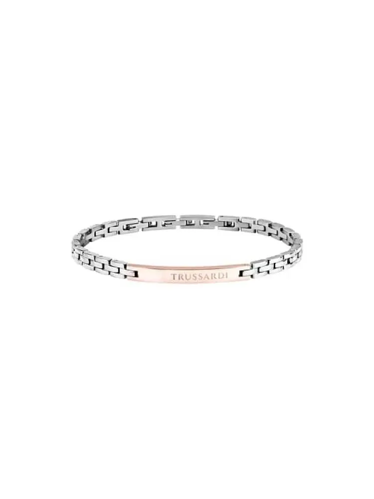 bracciale uomo t-steel acciaio e oro rosa