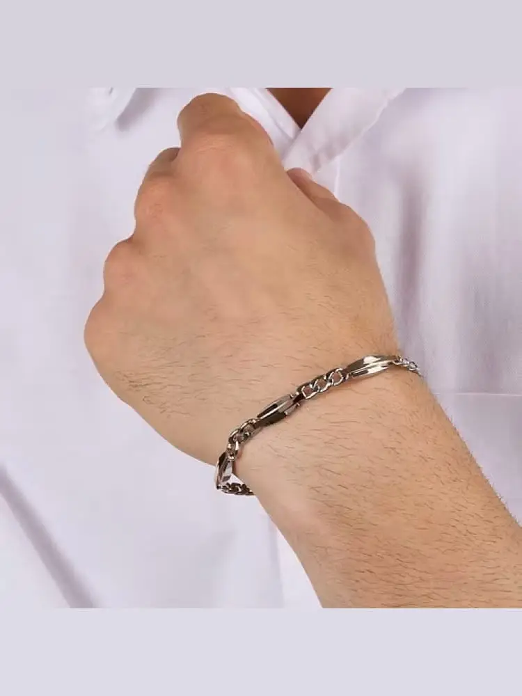 bracciale uomo t-steel acciaio e oro rosa miniatura 2