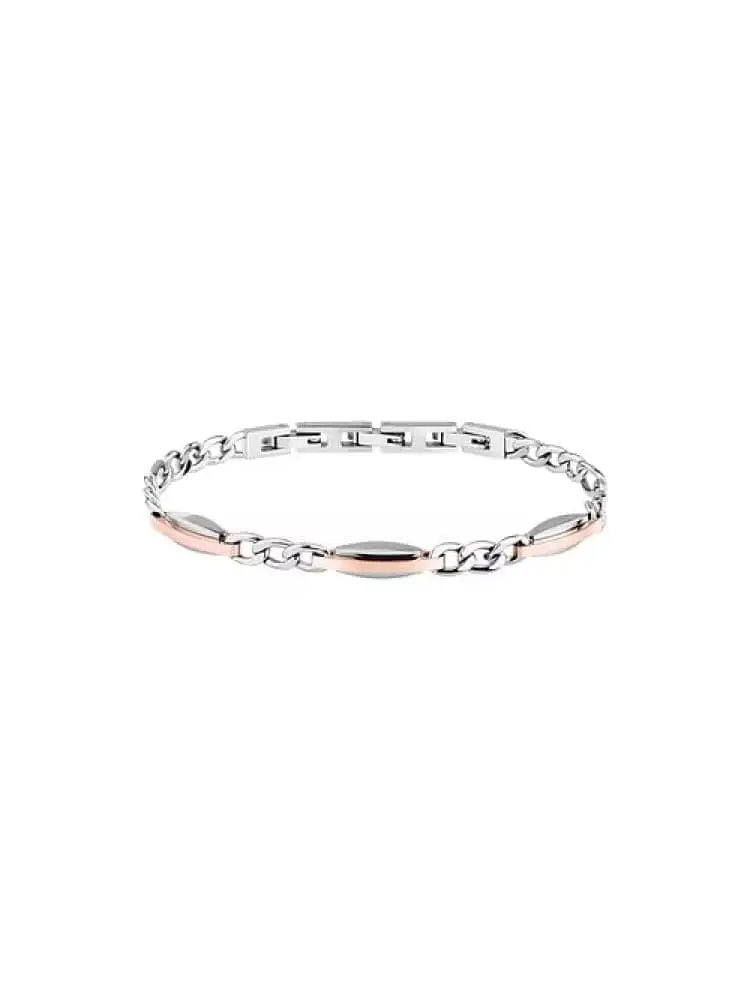 bracciale uomo t-steel acciaio e oro rosa