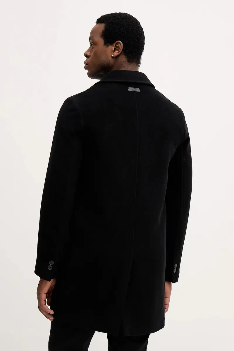 cappotto con lana colore nero 8022M000005N miniatura 3