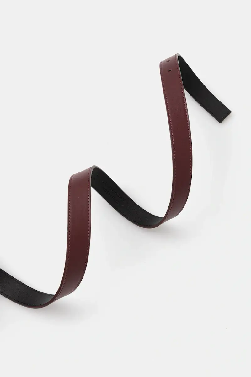 cintura in pelle donna colore granata B344B000005N miniatura 2