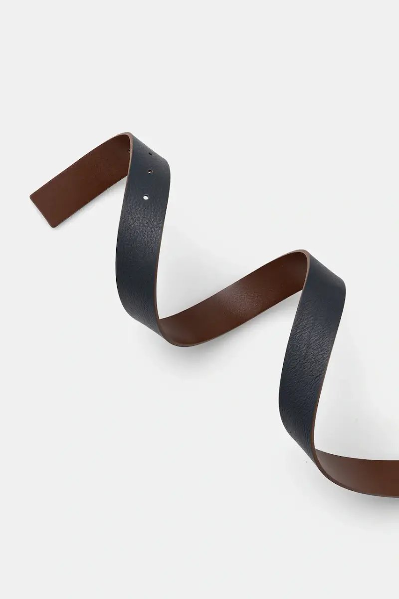 cintura in pelle uomo colore blu navy B353B000009N miniatura 3