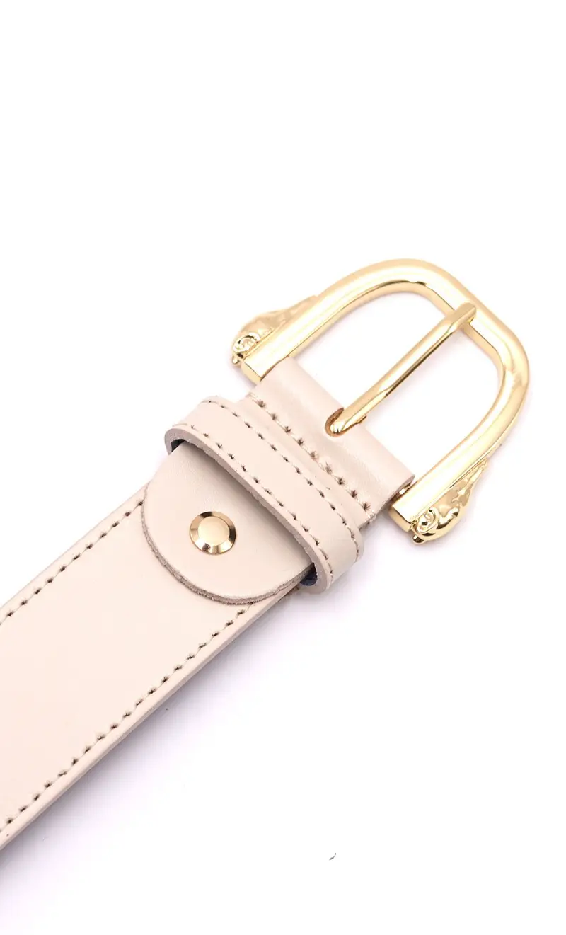 Cintura trussardi con levriero, colore beige miniatura 2