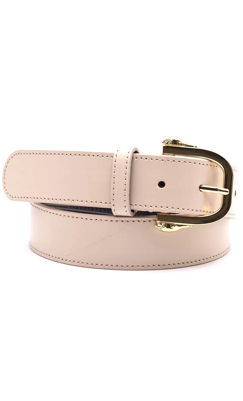 Cintura trussardi con levriero, colore beige