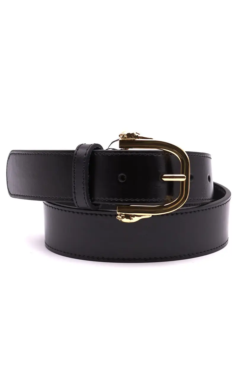 Cintura trussardi con levriero, colore nero