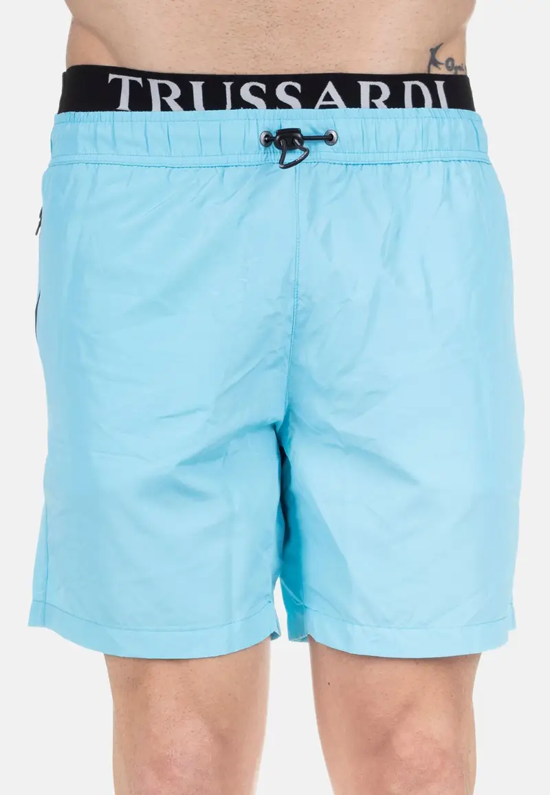 Costume da bagno ZIP SPORT BRANDED ELASTIC AZZURRO