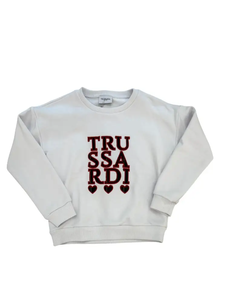 felpa ghiaccio bambina in cotone maxi logo lettering