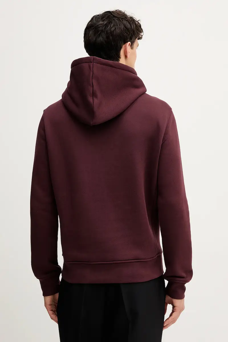 felpa in cotone uomo colore granata con cappuccio G8108000056N miniatura 3