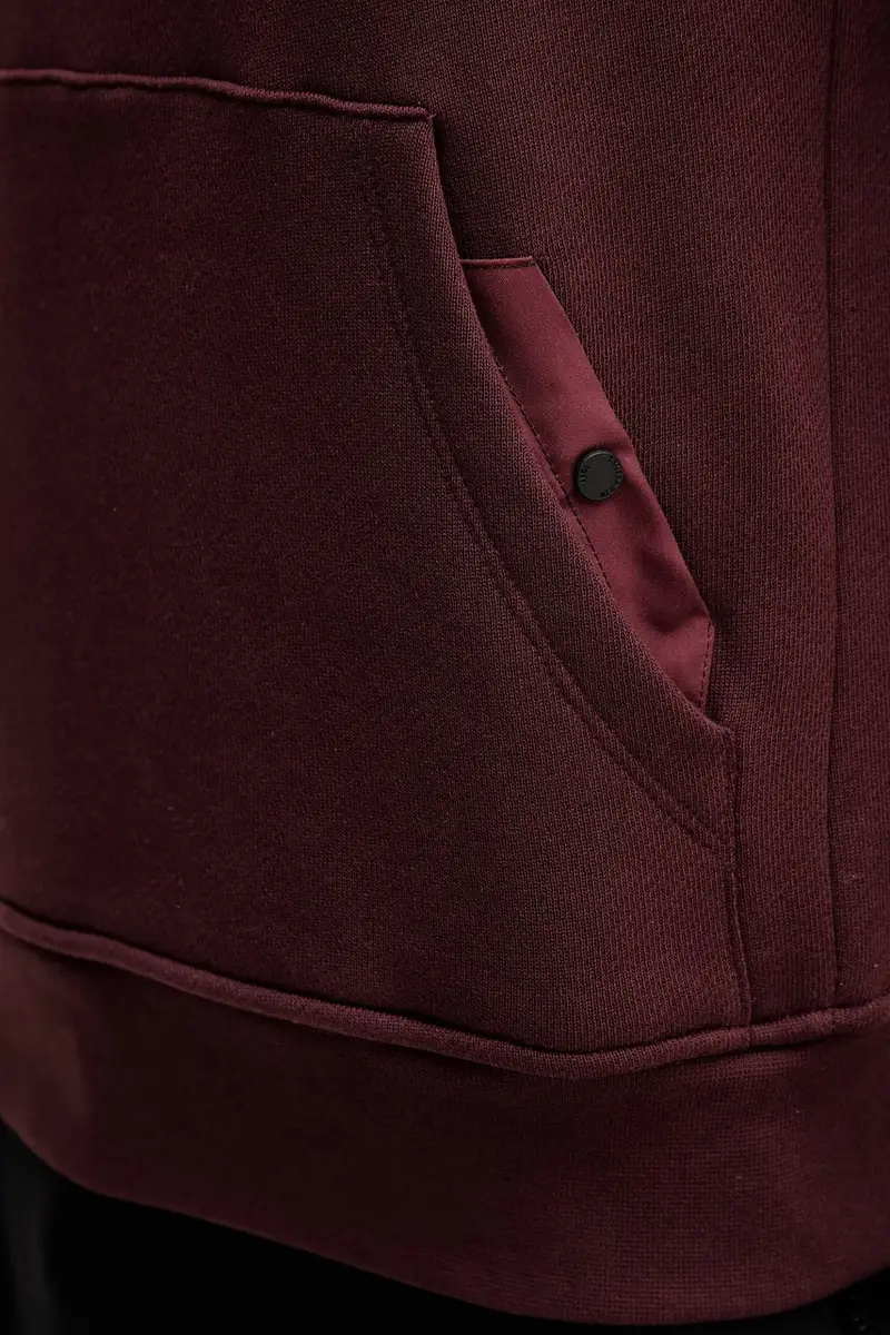 felpa in cotone uomo colore granata con cappuccio G8108000056N miniatura 5