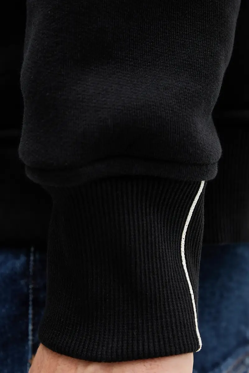 felpa in cotone uomo colore nero con cappuccio G8038000022N miniatura 5