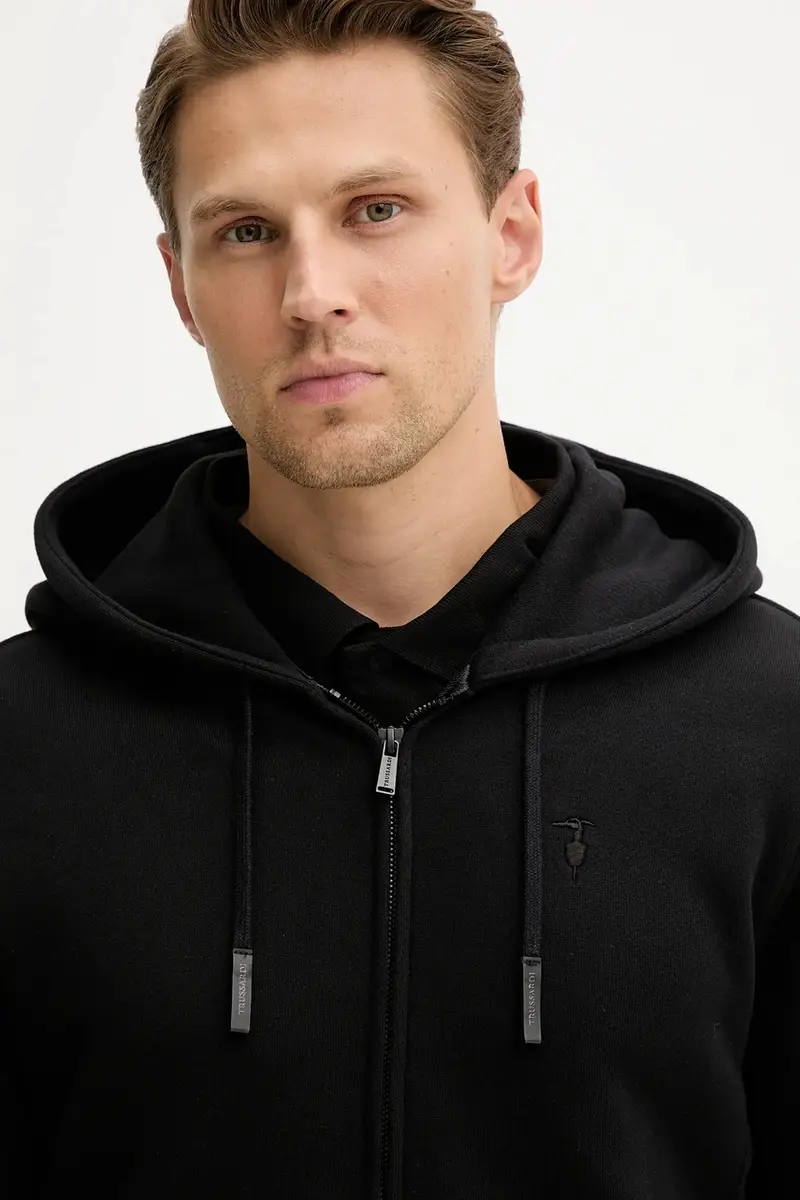 felpa in cotone uomo colore nero con cappuccio G8068000028N miniatura 4