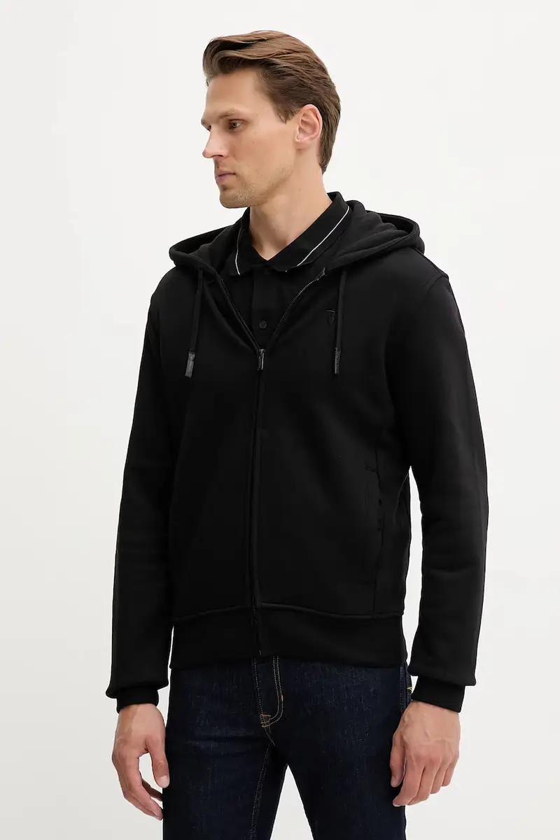felpa in cotone uomo colore nero con cappuccio G8068000028N
