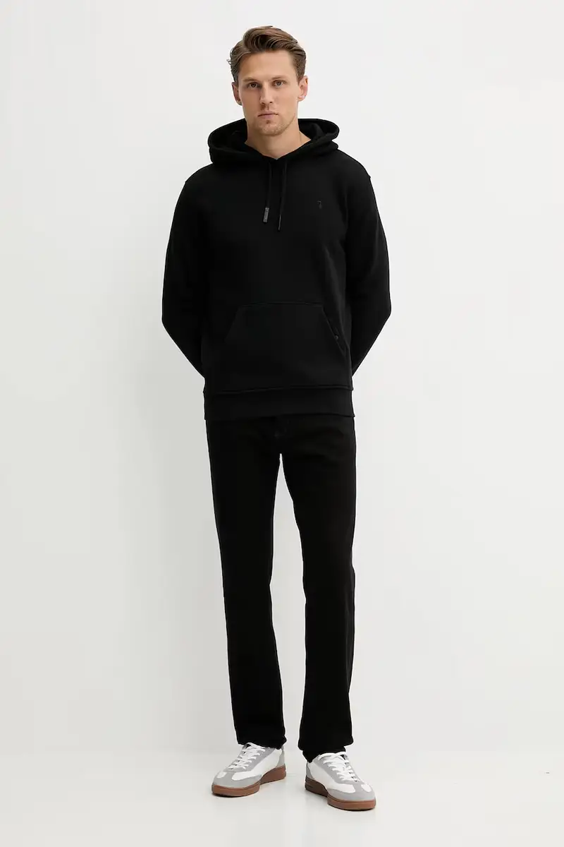 felpa in cotone uomo colore nero con cappuccio G8078000031N miniatura 2