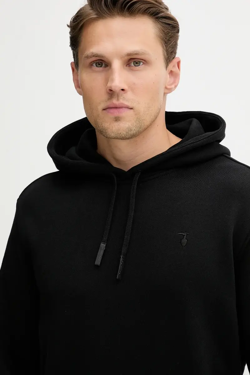 felpa in cotone uomo colore nero con cappuccio G8078000031N miniatura 4