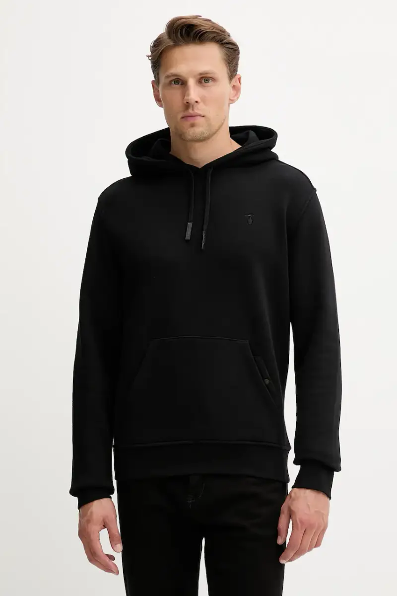 felpa in cotone uomo colore nero con cappuccio G8078000031N