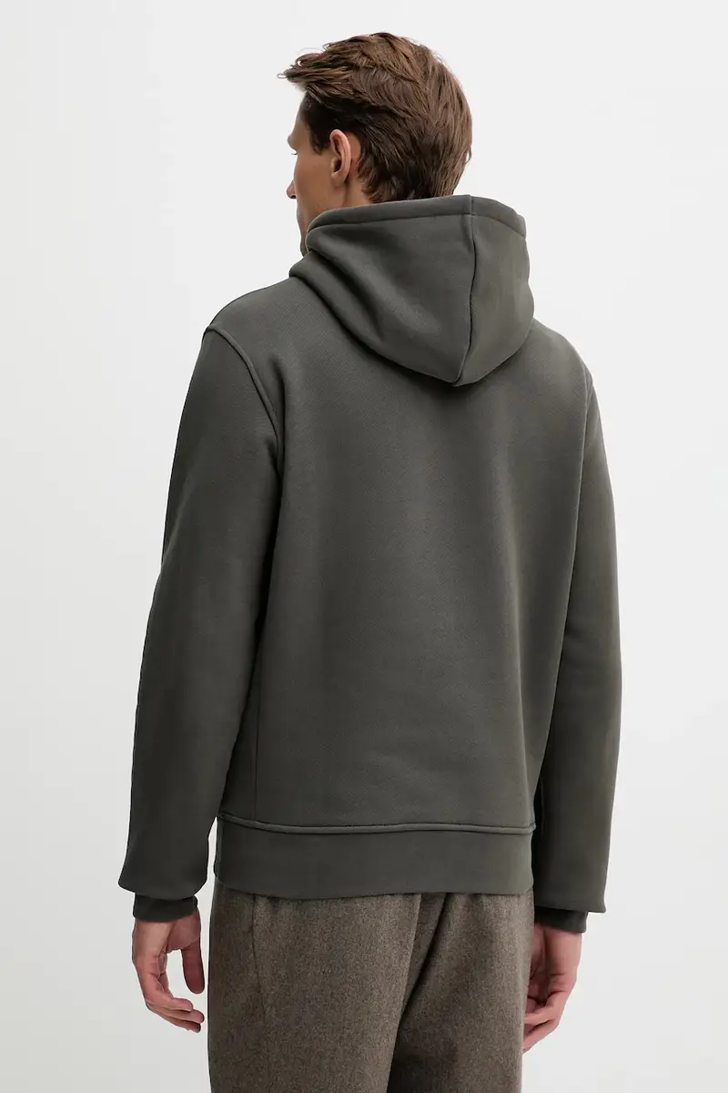 felpa in cotone uomo colore verde con cappuccio G8078000031N miniatura 3
