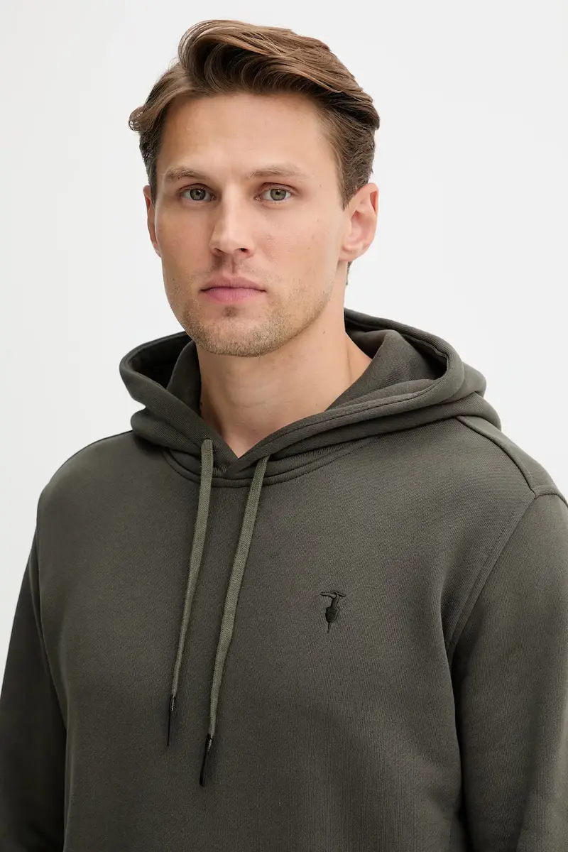 felpa in cotone uomo colore verde con cappuccio G8078000031N miniatura 4