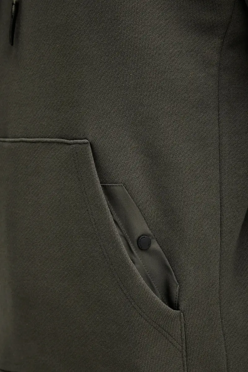 felpa in cotone uomo colore verde con cappuccio G8078000031N miniatura 5