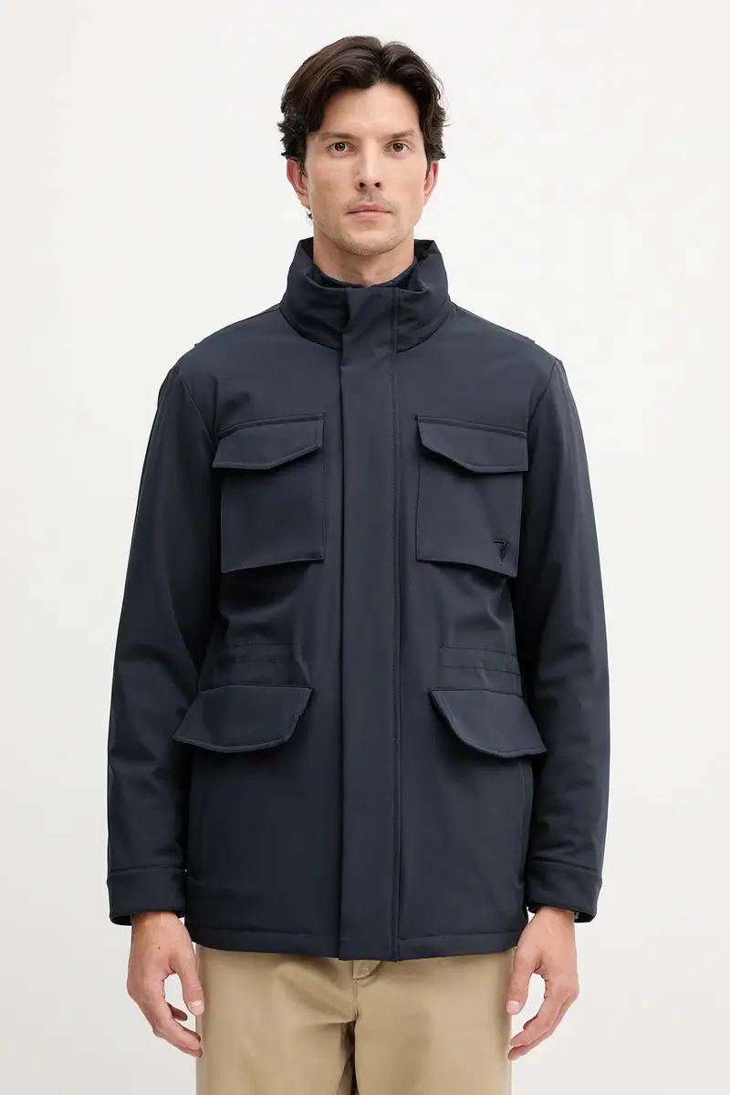 Trussardi Giacca blu navy con chiusura a zip miniatura 4