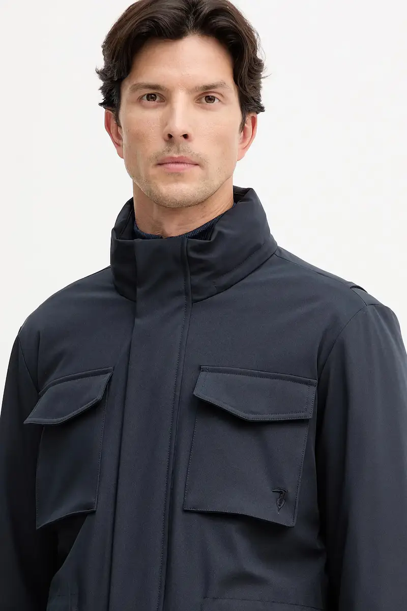 Trussardi Giacca blu navy con chiusura a zip miniatura 5