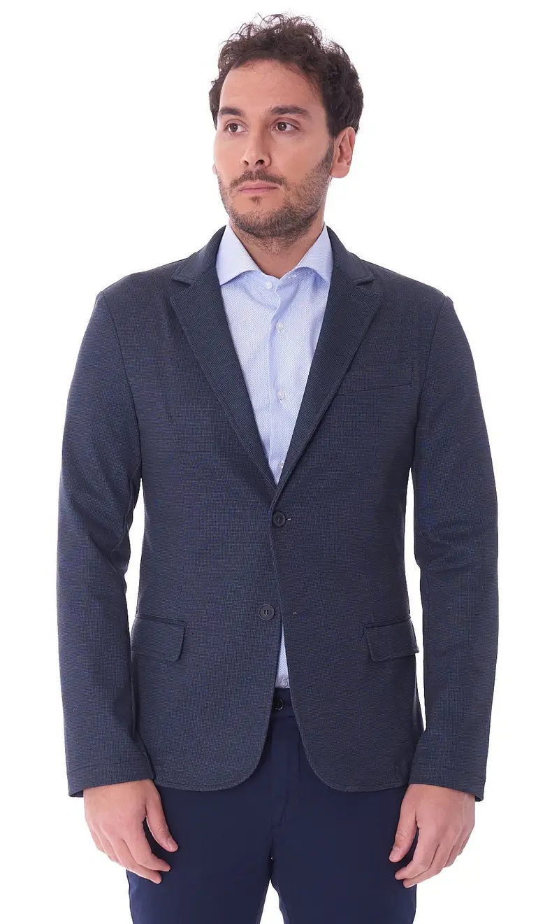 Giacca trussardi a quadretti blu, colore blu