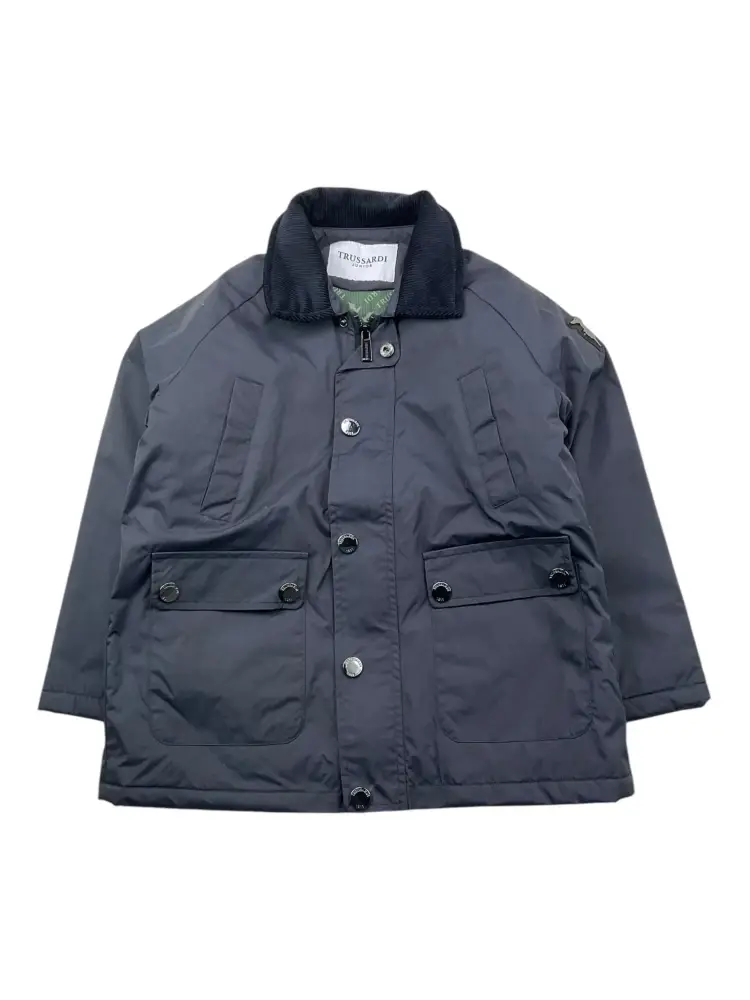 giubbotto blu navy bambino patch logo sul braccio