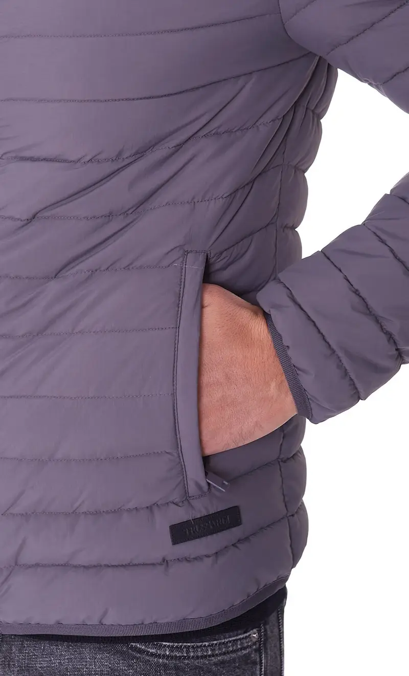 Giubbotto corto trussardi, colore grigio miniatura 2