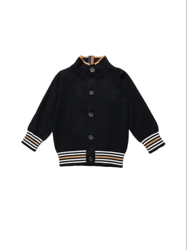 giubbotto felpa infant abeje blu con bordini in contrasto