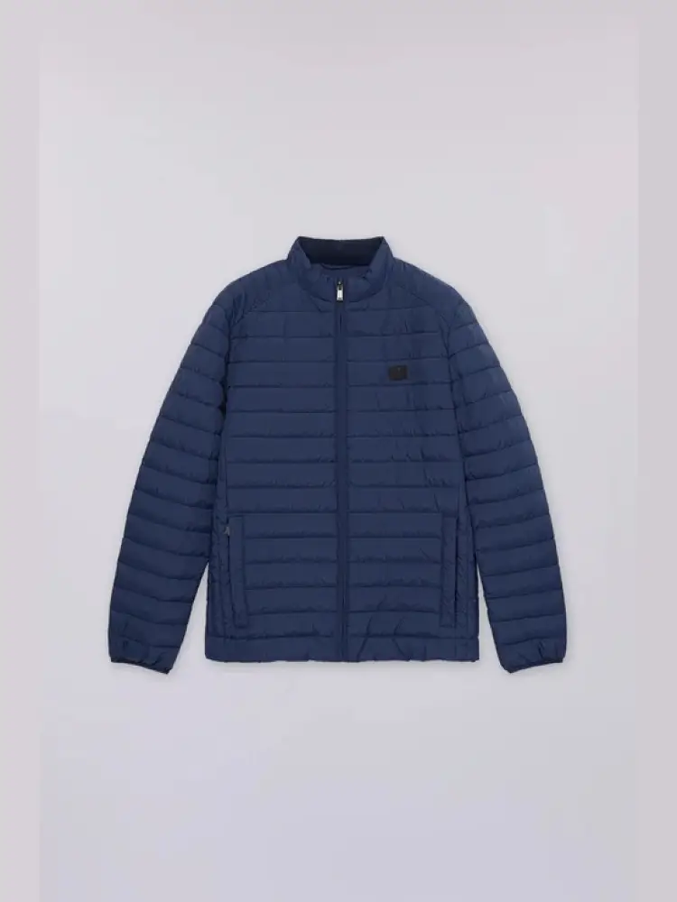 giubbotto imbottita in nylon crinkle blu chiaro