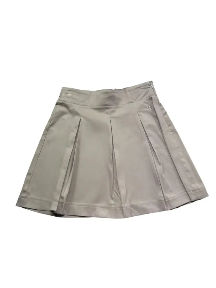 gonna tortora bambina mini logo