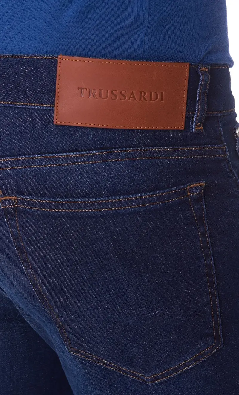 Jeans 370 close trussardi denim lavato, colore blu miniatura 2
